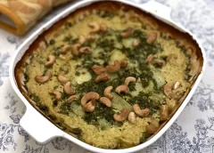 Gegratineerde boerenkool in laagjes