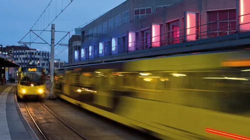 Lichtkunstwerk tramhalte Cityplaza