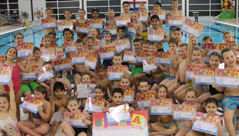 Afzwemmen voor A-diploma in Merwestein