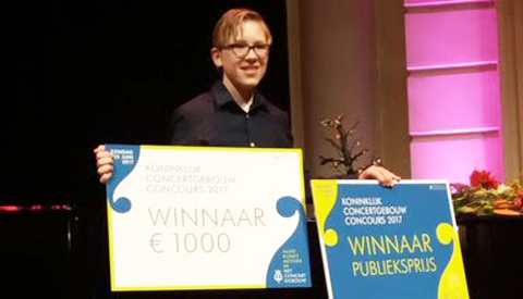 Radu Ratering uit Nieuwegein wint het Koninklijk Concertgebouw Concours 2017 voor solisten van 9 tot 14 jaar