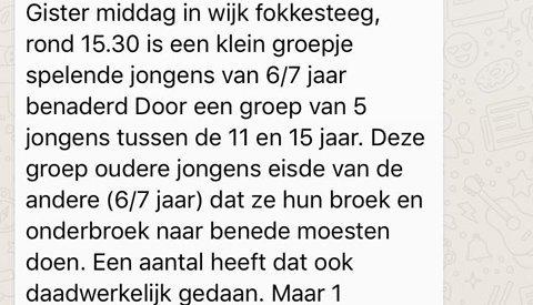 Kleuters moesten onderbroek laten zakken aan de Abstederschans