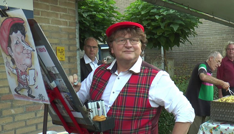 Karikaturist Jan Ibelings lost belofte in na match Beursvloer Nieuwegein