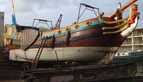 Statenjacht De Utrecht bij de Museumwerf