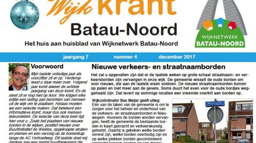 De wijkkrant voor Batau-Noord is weer uit
