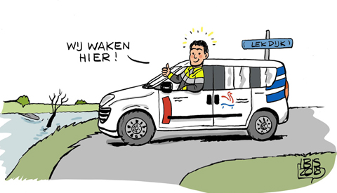 PENTekening: ‘Weer hoogwater in de Lek’
