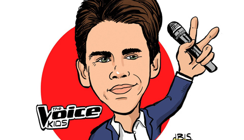 PENTekening: ‘Nieuwegeiner Thijs Swinkels in The Voice Kids’