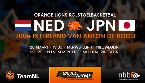 Bijzondere interlandwedstrijd Nederlands Rolstoel Basketball team in Merwestein