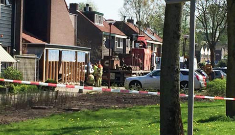 Gasleiding geraakt bij verbouwing woning aan de Damhertweide