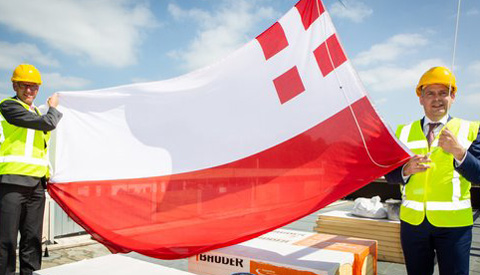 Bouw nieuwe tramremise in Nieuwegein bereikt hoogste punt