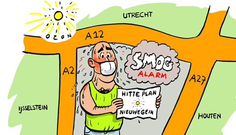 PENTekening: ‘Het is zuchten en steunen, het hitte plan en smog’