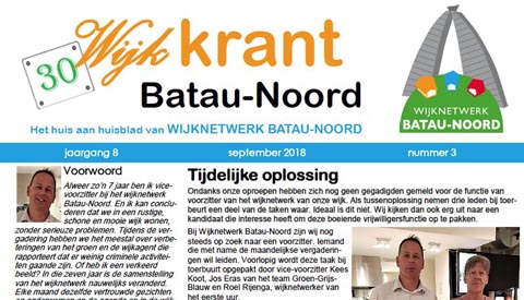 De wijkkrant voor Batau-Noord is weer uit