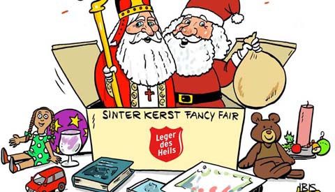PENTekening: ‘Boekenmarkt en SinterKerst Fancy Fair bij het Leger des Heils’