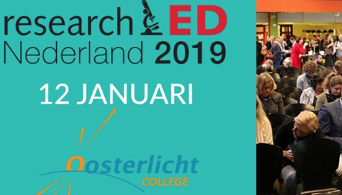 ‘ResearchED Nederland 2019’ 12 januari bij Oosterlicht College Nieuwegein