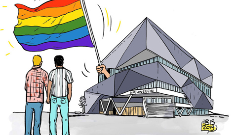 PENTekening: ‘De regenboogvlag wappert ook in Nieuwegein’