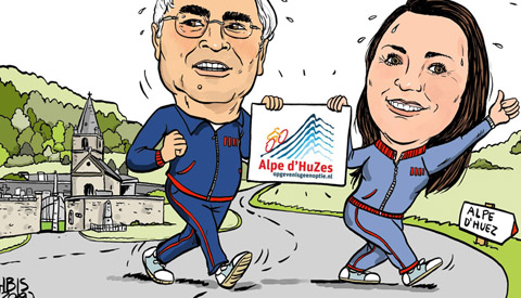 PENTekening: ‘Nieuwegeiner Rob Toft loopt met dochter Jennifer de Alpe d’Huzes’