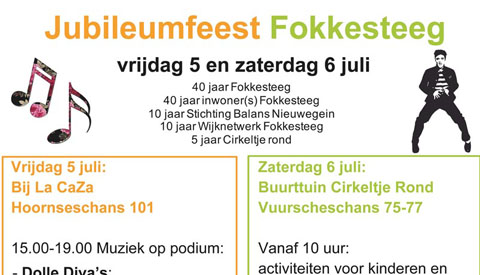 De wijk Fokkesteeg is jarig en dat wordt gevierd!