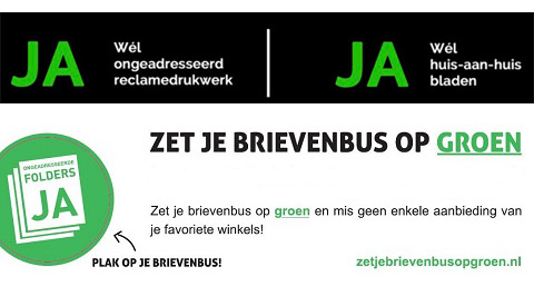 De ja/ja-sticker tegen verspilling van papier