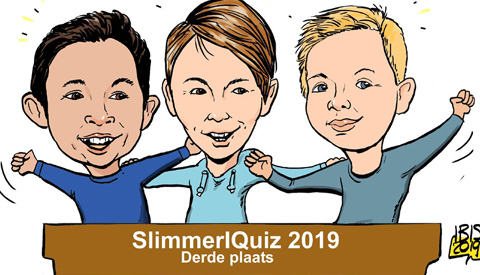 PENTekening: ‘Drie knappe koppen van de SlimmerIQuiz’