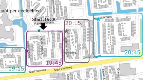 Lichtjestocht met info over het eerste ontwerp Buurtaanpak Schansen-Zuid