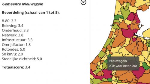 Nieuwegein scoort gemiddeld tijdens Fietsstad 2020 verkiezing