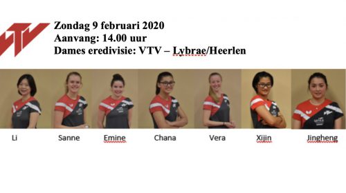 Vreeswijkse tafeltennisters zondag thuis tegen koploper Heerlen