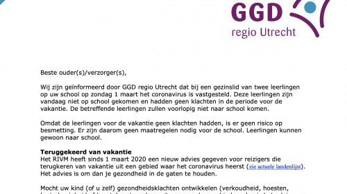 Buitenlandse reizen leerlingen Cals College gaan voorlopig niet door vanwege Coronavirus