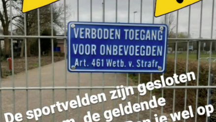 Sportpark Zandveld volledig gesloten