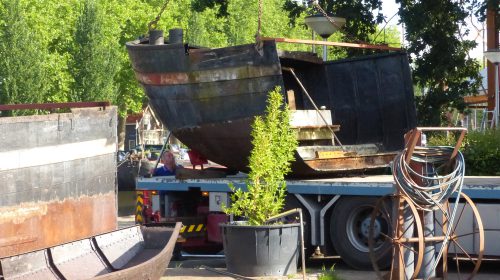 Opmerkelijk transport bij Museumwerf Vreeswijk