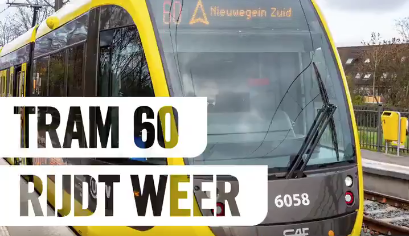 Vernieuwde sneltram tussen Utrecht en Nieuwegein Zuid rijdt weer