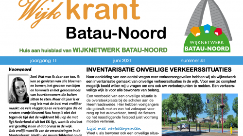 De wijkkrant voor de wijk Batau-Noord is weer uit