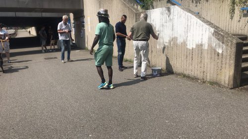 Kunstenaars begonnen aan kunstwerk in de Noordstedetunnel