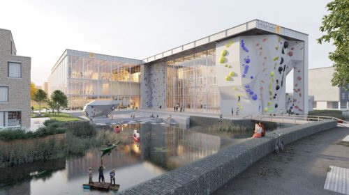 Nieuwe klimhal in Blokhoeve krijgt maatschappelijke functie én dient als geluidswal voor 180 huizen