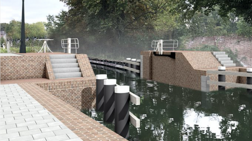 Oefening met ‘Limburgbui’ raakt ook Nieuwegein: schotbalken dichten de Doorslagsluis