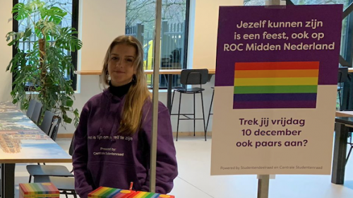 Studenten ROC Midden Nederland vragen op Paarse Vrijdag aandacht voor seksuele- en genderdiversiteit op school