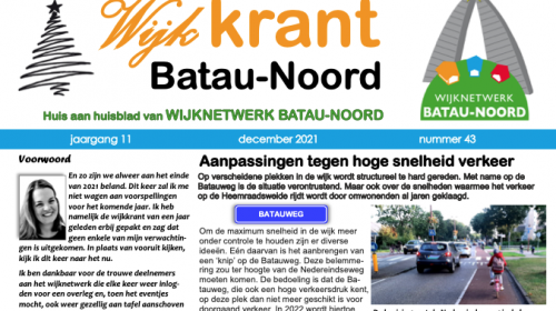 De wijkkrant voor de wijk Batau-Noord is weer uit