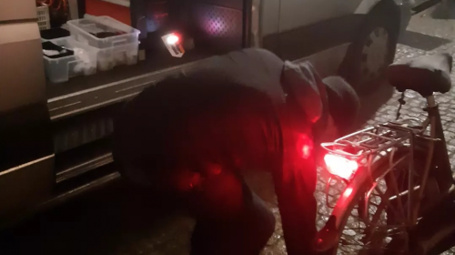 Fietsverlichtingscontrole op de Herenstraat