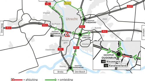 Nachtelijke afsluiting A12 Galecopperbrug