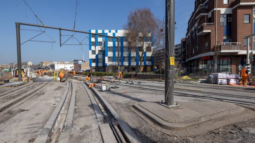 Werkzaamheden aan de trambaan lopen voorspoedig