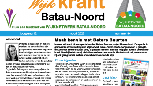 De wijkkrant voor de wijk Batau-Noord is weer uit