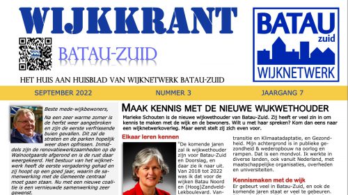 De wijkkrant voor de wijk Batau-Zuid is weer uit