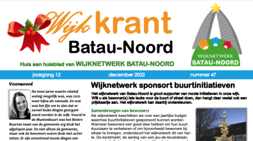 De wijkkrant voor de wijk Batau-Noord is weer uit