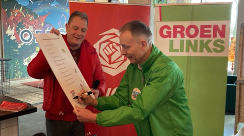 GroenLinks en PvdA tekenen verkiezingsmanifest ‘Groen, Sociaal, Samen’