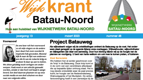 De wijkkrant voor de wijk Batau-Noord is weer uit