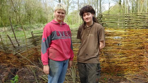 Kunstwerk silhouet van de ruïne van het Nazareth klooster bijna klaar