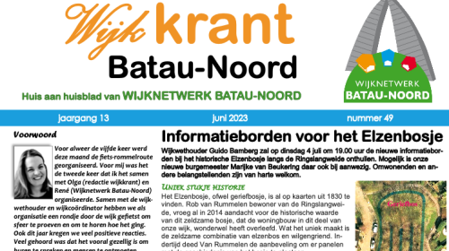 De wijkkrant voor de wijk Batau-Noord is weer uit