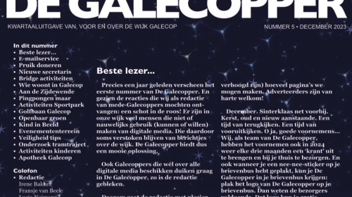 Vijfde editie van wijkkrant ‘De Galecopper’ is uit