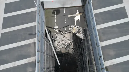 Dronebeelden ingestorte parkeergarage Nieuwegein