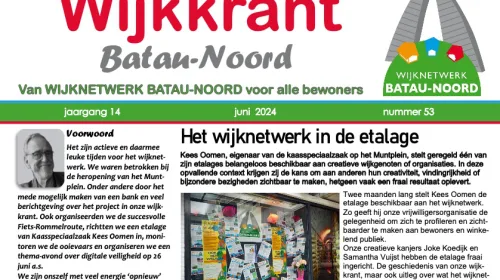 De wijkkrant voor de wijk Batau-Noord is weer uit