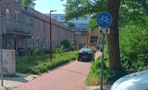 Automobilisten nemen fietspad om bezemwagen te ontwijken, politie rijdt erachteraan en deelt bonnen uit
