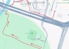 Geen oversteek voor fietsers en voetgangers Park Oudegein / Zuidstedeweg